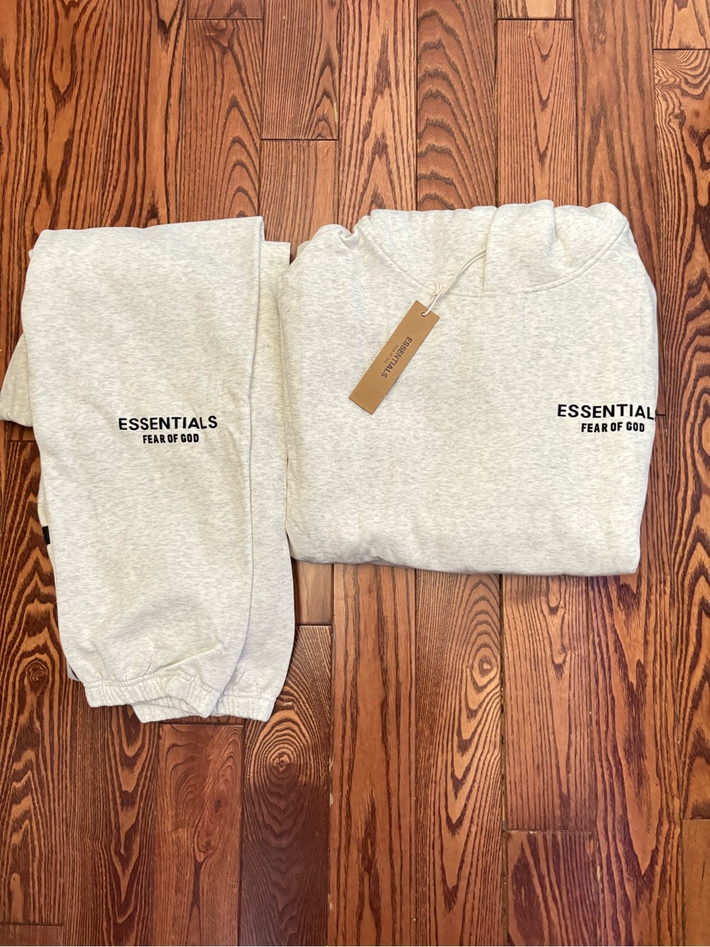 Fear of God Essentials Light Gray Hoodie & Sweatpants Set